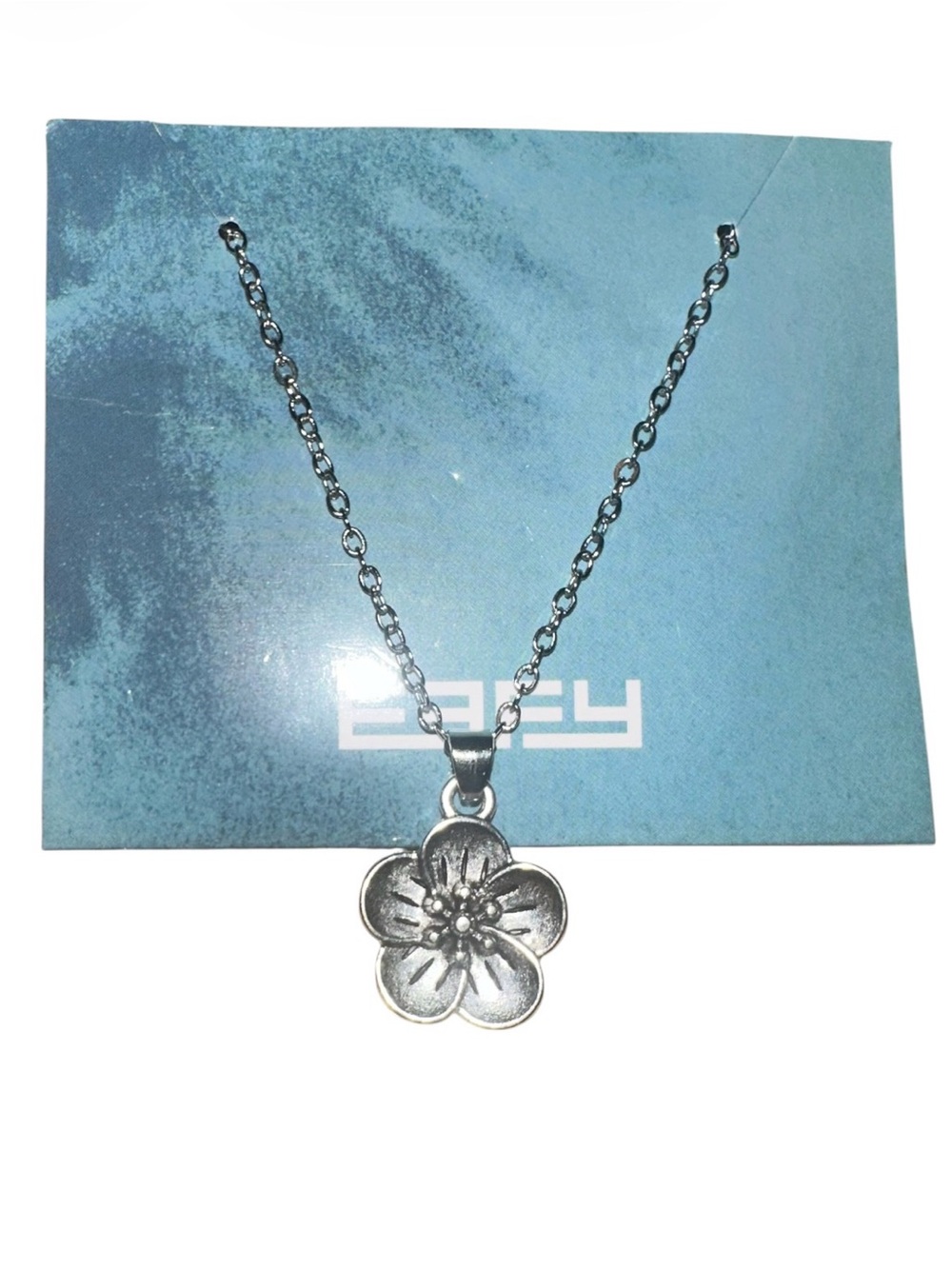 Effy Silver Tone Pluneria Flower Pendant Necklace 18 inches